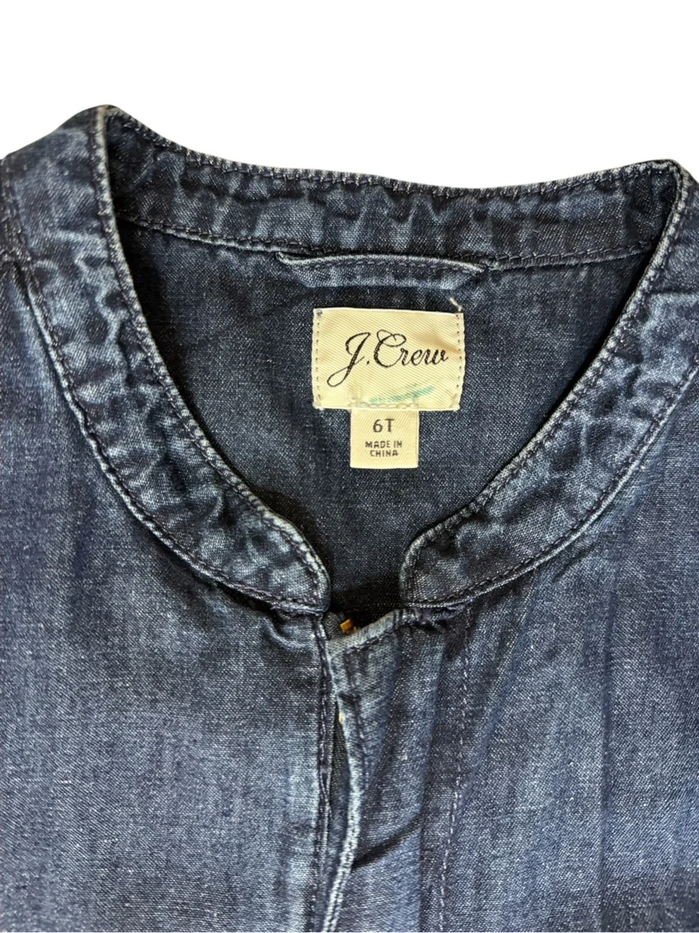 J. Crew Puff Sleeve Denim Long-Sleeve Jumpsuit